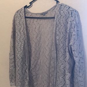 PRETTY silver glitter cardigan cover up